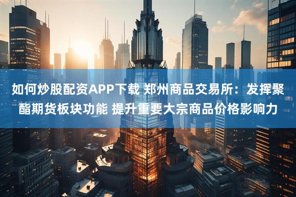 如何炒股配资APP下载 郑州商品交易所：发挥聚酯期货板块功能 提升重要大宗商品价格影响力